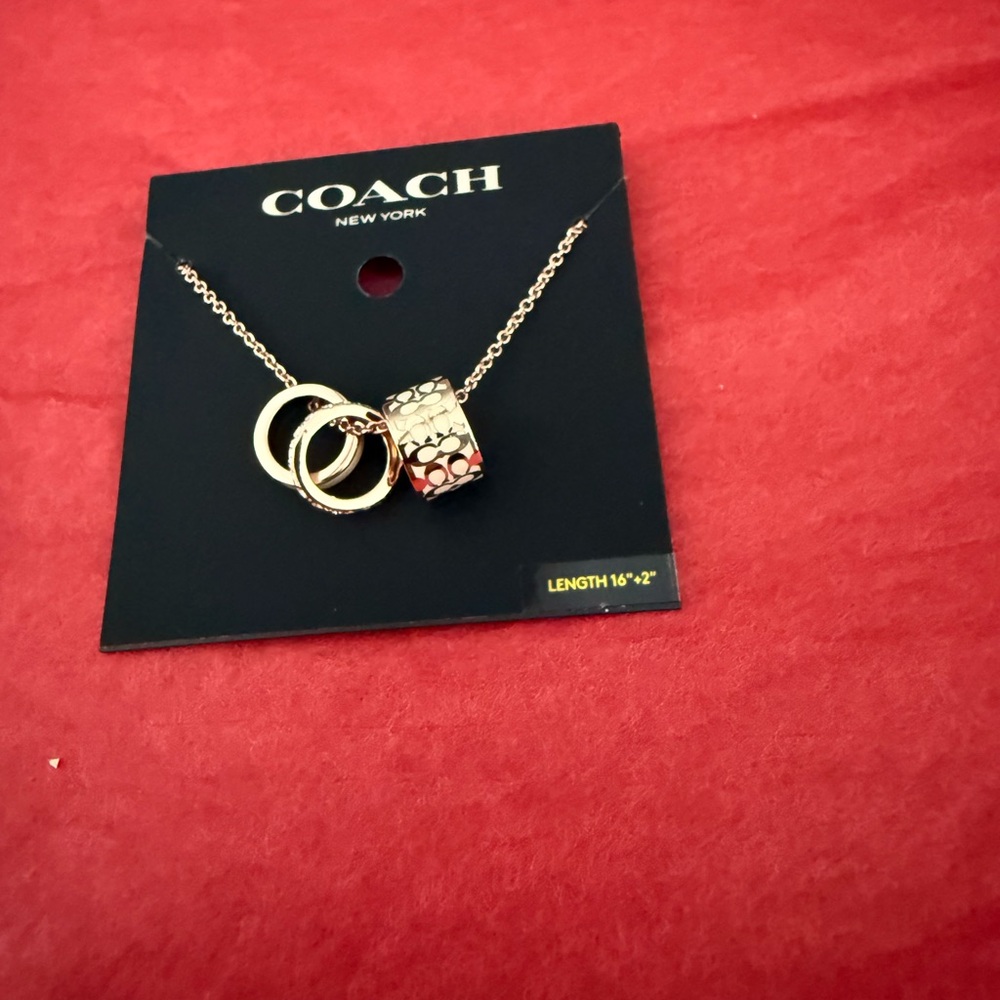 NWT Coach Gold and white crystals Necklace - Picture 7 of 8